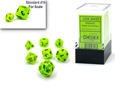 Mini RPG Dice Set: Vortex - Bright Green/Black