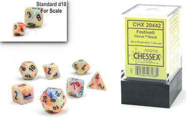 Mini RPG Dice Set: Festive - Circus/Black