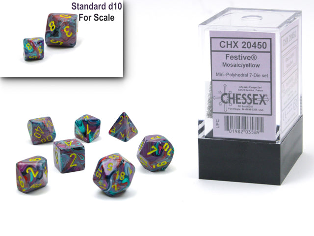 Mini RPG Dice Set: Festive - Mosaic/Yellow