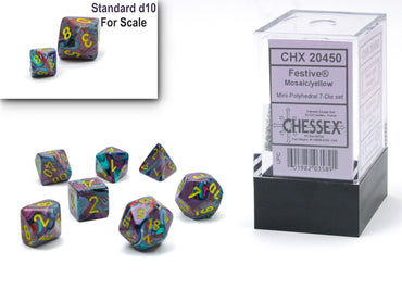 Mini RPG Dice Set: Festive - Mosaic/Yellow