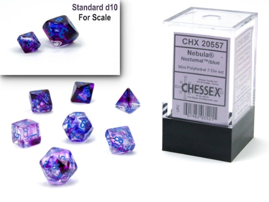 Mini RPG Dice Set: Nebula - Nocturnal/Blue