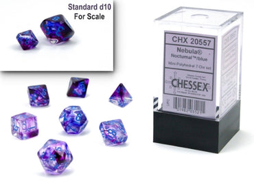 Mini RPG Dice Set: Nebula - Nocturnal/Blue