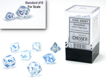 Mini RPG Dice Set: Borealis - Icicle/Light Blue