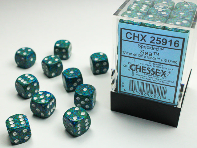12mm D6 Brick: Speckled - Sea (36)