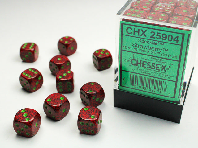 12mm D6 Brick: Speckled - Strawberry (36)