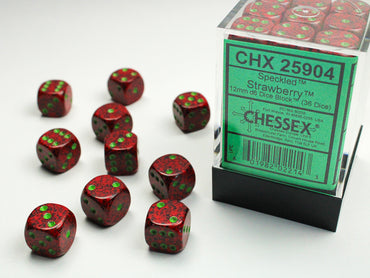 12mm D6 Brick: Speckled - Strawberry (36)