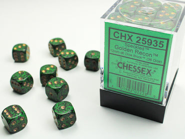 12mm D6 Brick: Speckled - Golden Recon