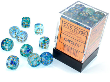 12mm D6 Brick: Nebula - Oceanic/Gold (36)