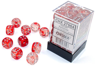 12mm D6 Brick: Nebula - Red/Silver (36)