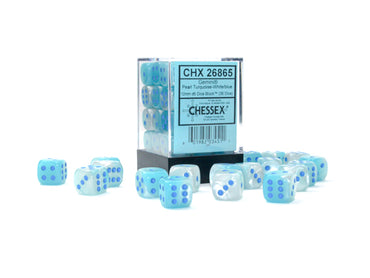 12mm D6 Brick: Gemini - Pearl Turquoise/White/Blue (36ct)