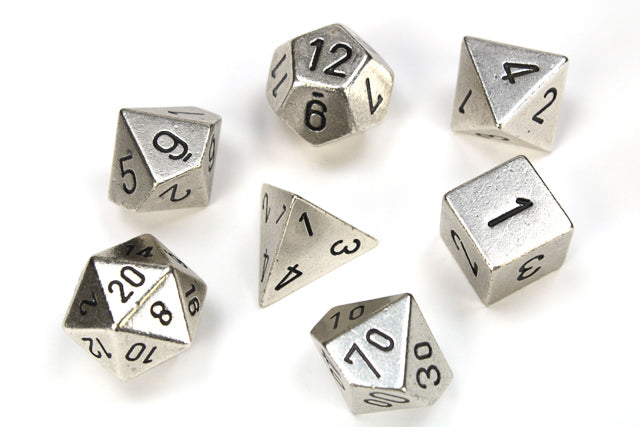 Metal RPG Dice Set: Silver