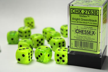 16mm D6 Brick: Vortex - Bright Green/Black (12)