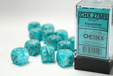 16mm D6 Brick: Cirrus - Aqua/Silver (12)