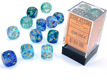 16mm D6 Brick: Nebula - Oceanic/Gold (12)