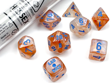 Chessex: 7-Die Set Borealis - Rose Gold/Light Blue