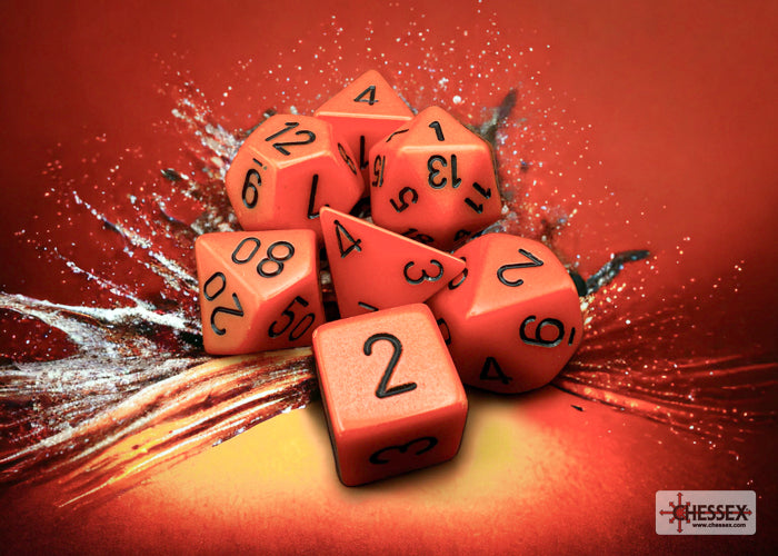 RPG Dice Set: Opaque Orange/Black