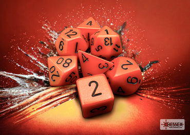RPG Dice Set: Opaque Orange/Black