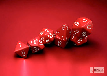 RPG Dice Set: Opaque Red/White