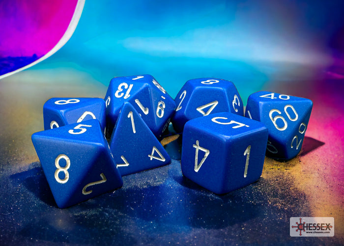 RPG Dice Set: Opaque - Blue/White