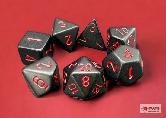 RPG Dice Set: Opaque - Black/Red