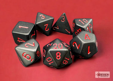 RPG Dice Set: Opaque - Black/Red