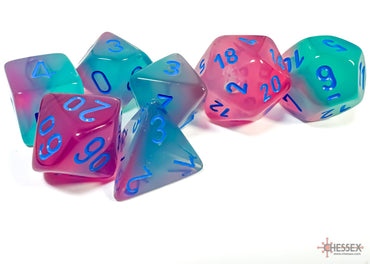 Mini RPG Dice Set: Gemini - Green-Pink/Blue Luminary