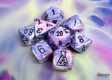 Chessex: 7-Die Set Festive - Hydrangea/Black