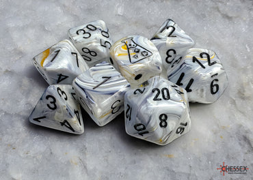 Chessex: 7-Die Set Marble - Calcite/Black