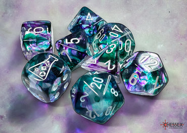 Chessex: 7-Die Set Nebula - Fluorite/White