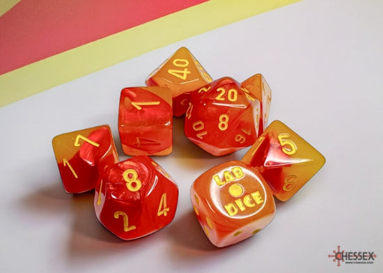 Chessex: 7-Die Set Gemini - Gellow - Red/Yellow