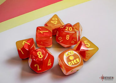 Chessex: 7-Die Set Gemini - Gellow - Red/Yellow