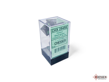 RPG Dice Set: Opaque - Black/Green (7ct)