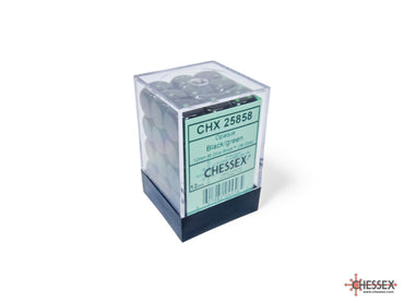 12mm D6 Brick: Opaque - Black/Green (36ct)