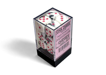 16mm D6 Brick: Gemini - Black/White/Pink (12ct)