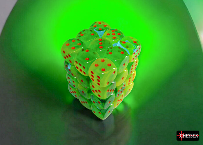 12mm D6 Brick: Gemini - Plasma Green-Teal/Orange (36)