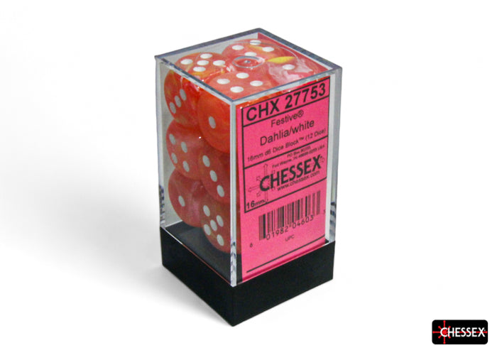 16mm D6 Brick: Festive - Dahlia/White (12)