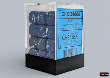 12mm D6 Brick: Brushed - Wavebreak/Gold (36ct)