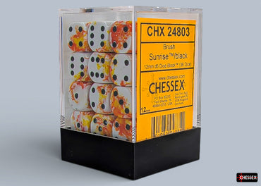 12mm D6 Brick: Brushed - Sunrise/Black (36ct)