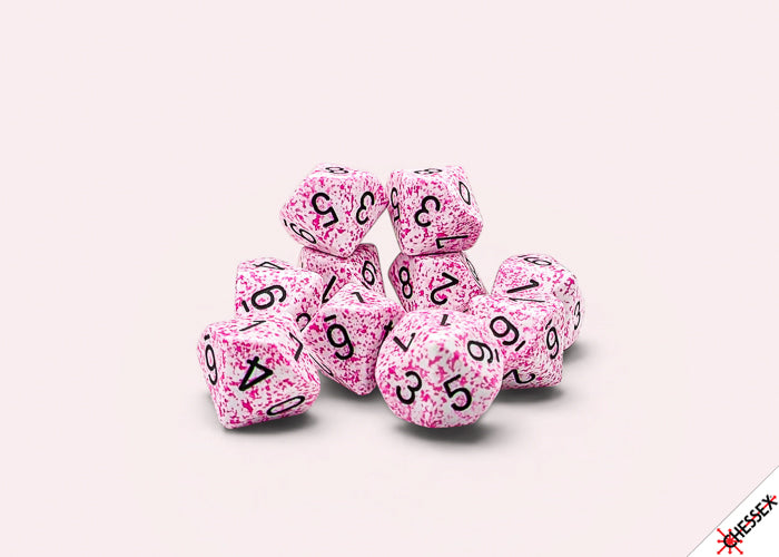 D10 Dice Set: Speckled - Pink