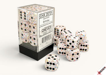 16mm D6 Brick: Speckled - Birthday (12ct)