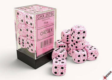 16mm D6 Brick: Speckled - Pink (12ct)