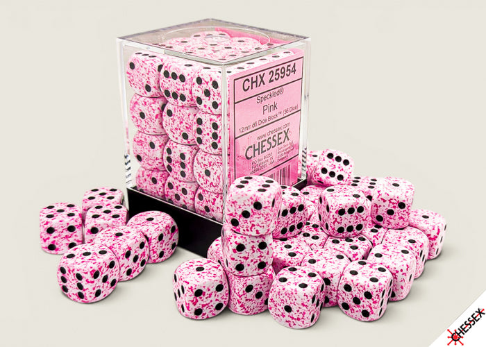 12mm D6 Brick: Speckled - Pink (36ct)
