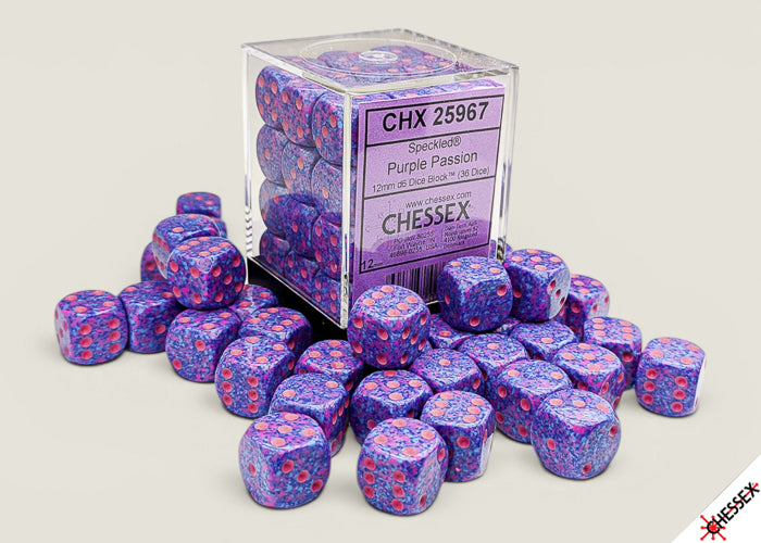 12mm D6 Brick: Speckled - Purple Passion (36ct)