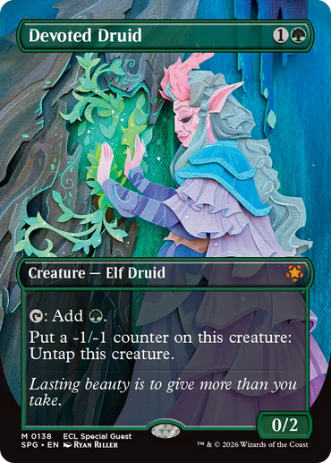 Devoted Druid (Borderless) [Lorwyn Eclipsed Special Guests]