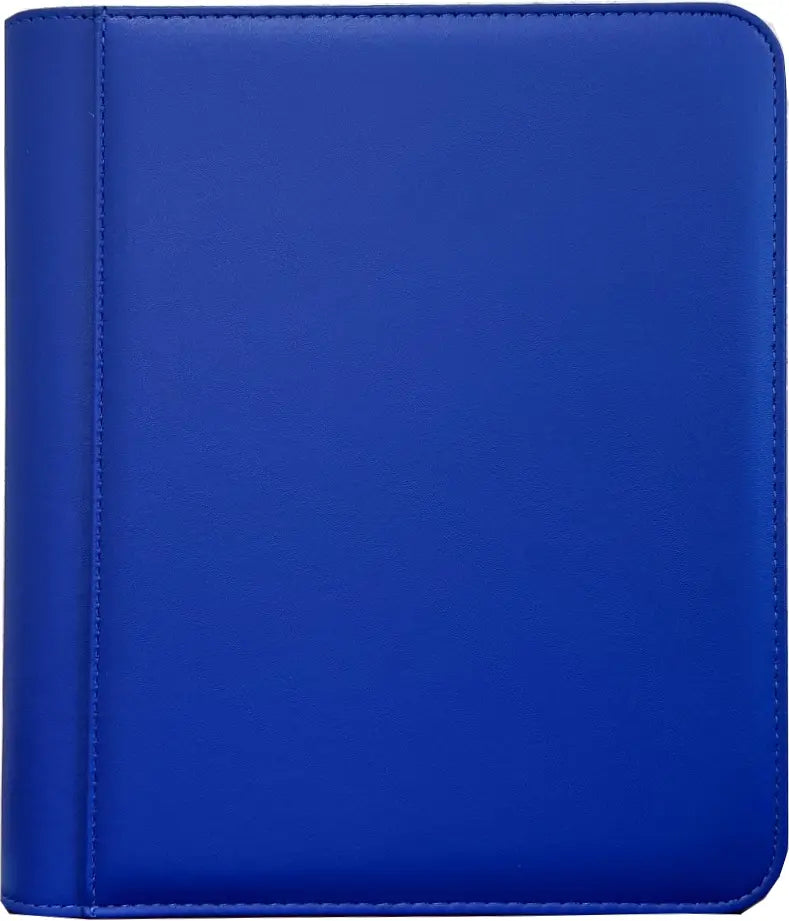 Generic 4-Pocket Zippered Toploader Binder - Leatherette Blue