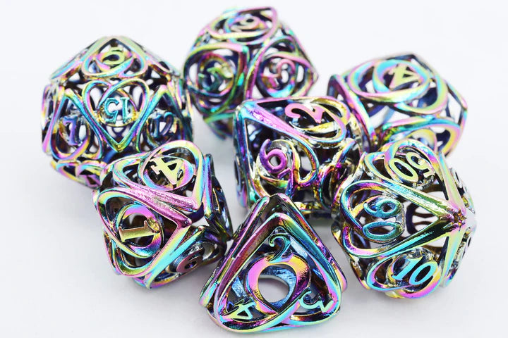Hollow Hearts Metal RPG Dice Set: Burnt Opal