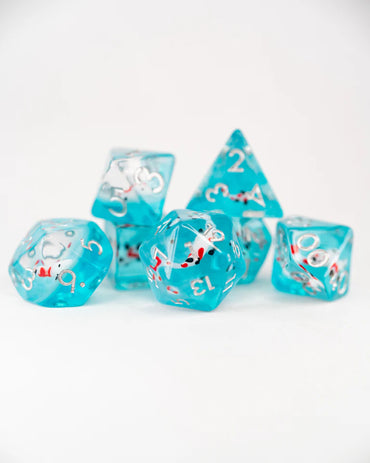 Acrylic Inclusion RPG Dice Set: Koi