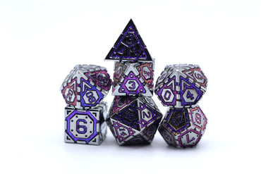 Star Map Metal Dice: Steel w/Blue