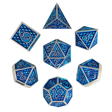 Metal RPG Dice Set: Dragon Scale - Ice Dragon