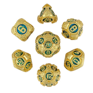 Metal RPG Dice Set: Chronomica Mechanicum - Gold/Blue